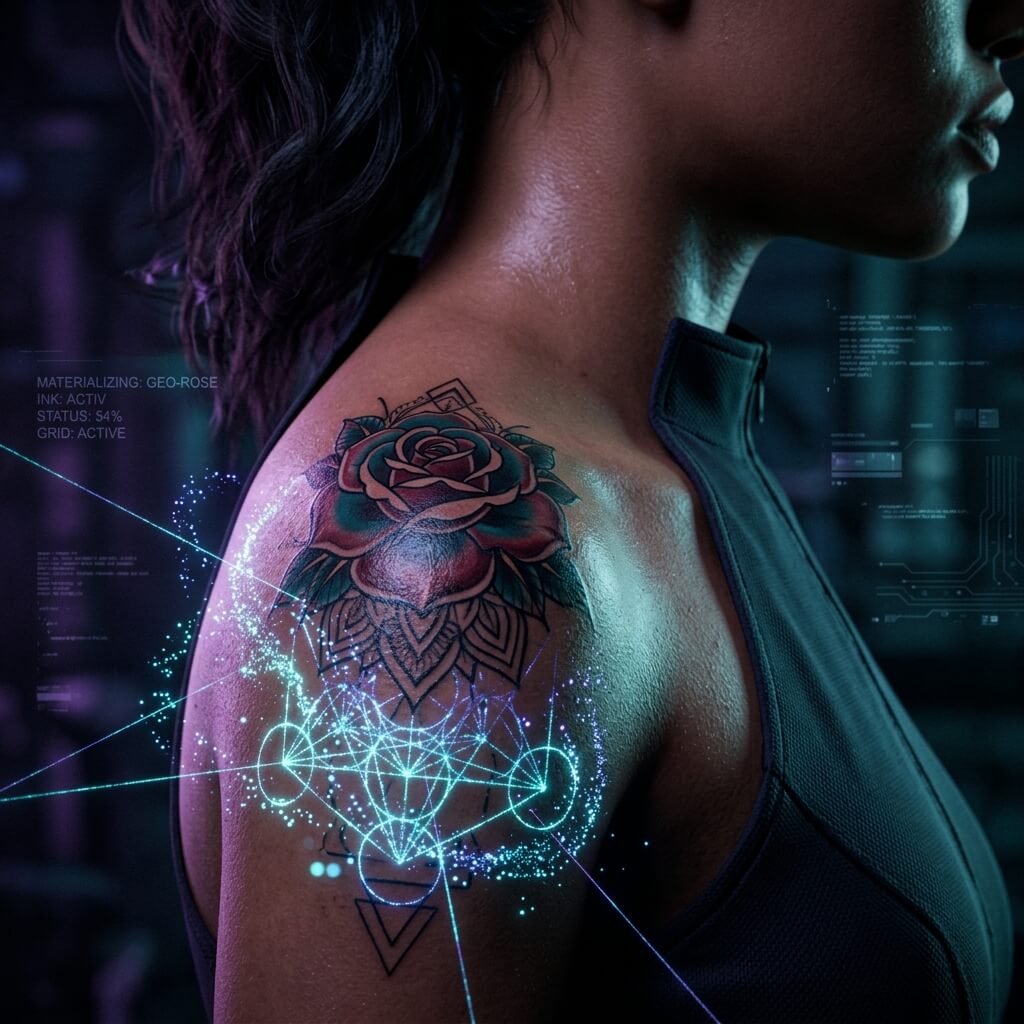 高时尚纹身人像 — Tattoo AI 生成器